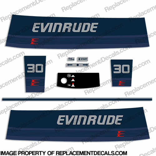 Evinrude 1986 30hp Decal Kit INCR10Aug2021