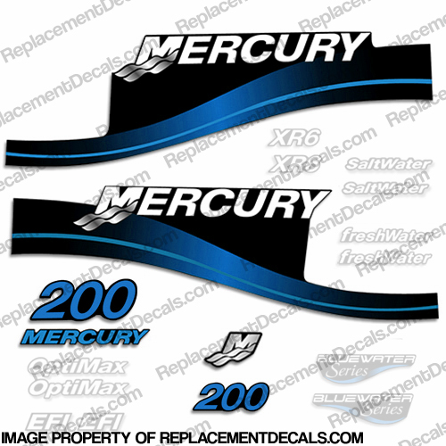 Mercury 200hp Decal Kit - 1999-2005 All Models Available (Blue) 200 decals, mercury 200 hp, mercury saltwater, mercury saltwater decals, mercury freshwater decals, mercury efi decals, mercury optimax decals, mercury xr6 decals, mercury offshore edition decals, mercury efi saltwater decals, mercury optimax saltwater decals, mercury efi freshwater decals, mercury efi saltwater decals, mercury saltwater, mercury freshwater, mercury efi, mercury optimax, mercury xr6, mercury offshore edition, mercury efi saltwater, mercury optimax saltwater, mercury efi freshwater, mercury efi saltwater, merc decals, merc 200, merc 200 decals, optimax saltwater, efi saltwater, offshore edition, xr6, efi freshwater, mercury 200 optimax saltwater, mercury 200 optimax saltwater decals