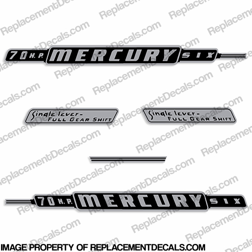 Mercury 1962 70HP Outboard Engine Decals INCR10Aug2021