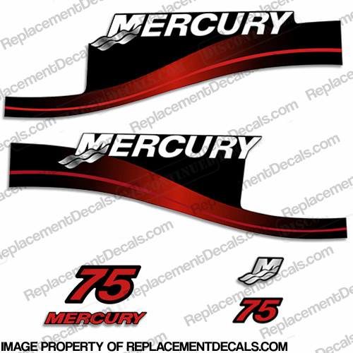Mercury 75hp Two Stroke Decal Kit (Red) INCR10Aug2021