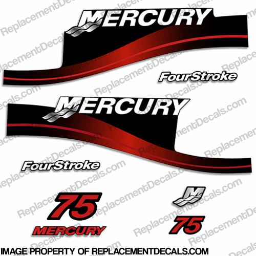 Mercury 75hp Four Stroke Decal Kit (Red) INCR10Aug2021