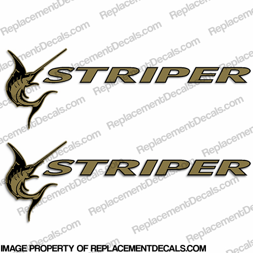 Seaswirl Striper Boat Logo Decals - Gold (Set of 2) INCR10Aug2021