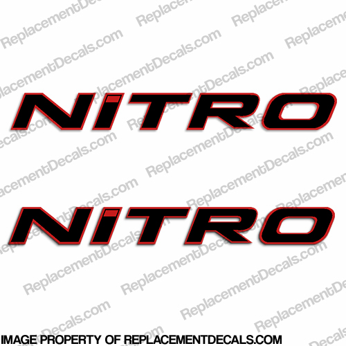 Tracker Marine Nitro Boat Decals  - Black w/Red Outline INCR10Aug2021