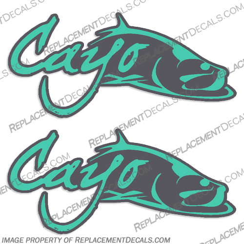 Cayo Boatworks Logo Decals (Set of 2) - 2 Color! boat, logo, decal, any, color, colors, boats, logo, decal, hull, sticker, label, cayo, boatworks, single, set, of, 2, two, 