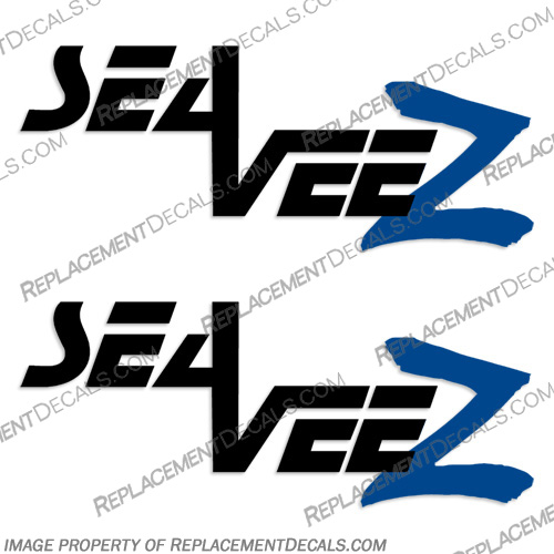 SeaVee Z decal Boat Logo Decal  with Any color "Z" (set of 2)  edge, water, color, sea, vee, seevee, seavee, boat, hull, lettering, logo, decal, sticker, kit, set, Z,