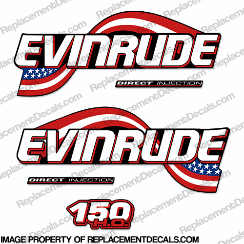 Evinrude 150hp HO Flag Series Decals INCR10Aug2021