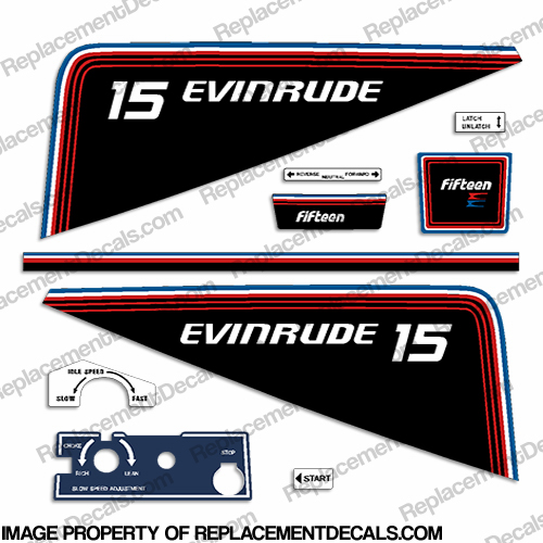 Evinrude 1981 15hp Decal Kit INCR10Aug2021