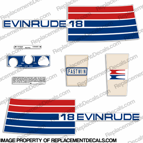 Evinrude 1973 18hp Decal Kit INCR10Aug2021
