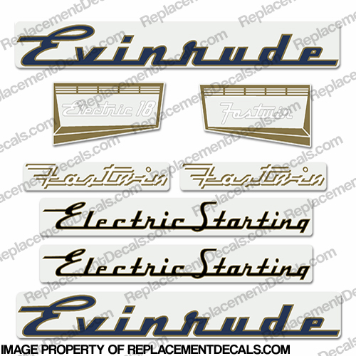 Evinrude 1957 18hp Electric Decal Kit INCR10Aug2021