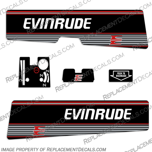 Evinrude 2.3hp Decal Kit - 1991 evinrude, 2.3, 23, 2, 3, hp, 1991, outboard, engine, motor, decal, sticker, kit, set, 91,