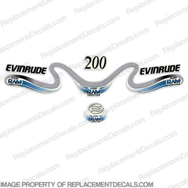 Evinrude 200hp Ficht Ram Decals 1999 - 2000 INCR10Aug2021