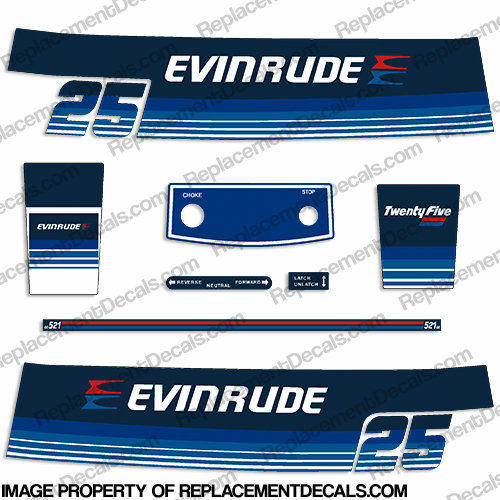 Evinrude 1979 25hp Decal Kit INCR10Aug2021