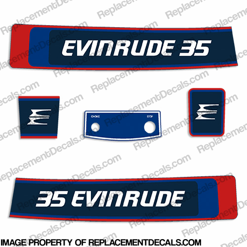 Evinrude 1976 35hp Decal Kit INCR10Aug2021
