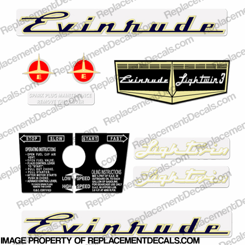 Evinrude 1957 3hp Decal Kit INCR10Aug2021