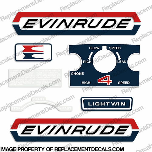 Evinrude 1970 4hp Decal Kit INCR10Aug2021