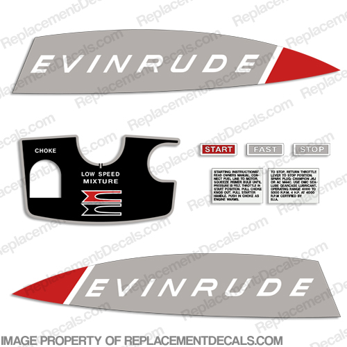 Evinrude 1965 5hp Decal Kit INCR10Aug2021