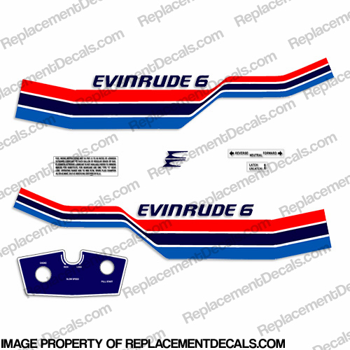 Evinrude 1977 6hp Decal Kit INCR10Aug2021