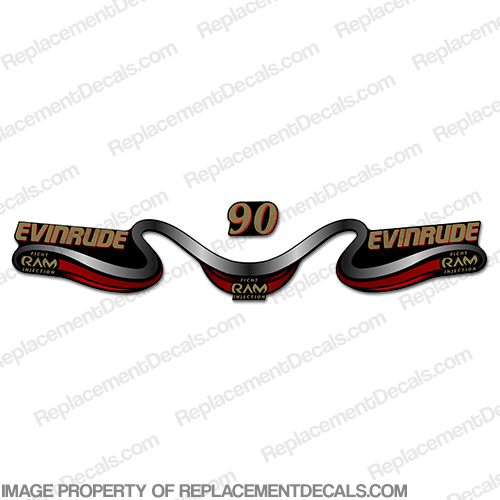 Evinrude 90 Decal Kit - Red INCR10Aug2021