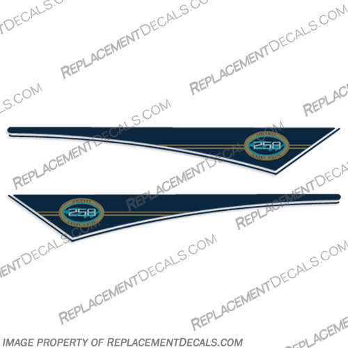 Grady White Journey 258 Side Pennant Decals for newer model 208 2000 and up models  grady, white, gradywhite, pennant, pennent, 258, journey, 2000, 2001, 2002, 2003, 2004, 2005, 2006, 2007, 2008, 2009, 2010, 2011, 2013, 2014, 2015, 2016, capacity, regulation, plate, decal, sticker, hp, outboard motor, tiller, engine, decal, sticker, kit, set, INCR10Aug2021