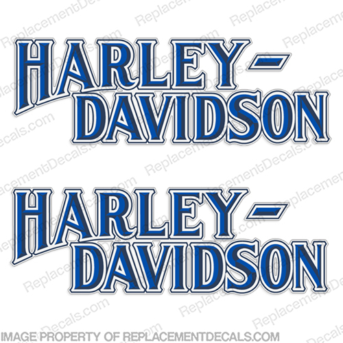 Harley-Davidson FXS Tank Decals  RED / GOLD or BLUE / WHITE - 1987-1988  (Set of 2) Harley, Davidson, Harley Davidson, soft, tail, harley-davidson, fxs, 87, 88, 1987, 1988, 1979, 79, INCR10Aug2021