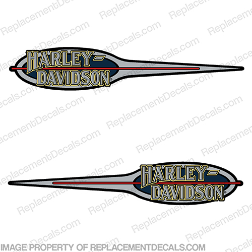 Harley-Davidson Lowrider Decals (Set of 2) Silver/Blue Harley, Davidson, Harley Davidson, Lowrider, 1992, 92, Low, Rider, silver. blue, INCR10Aug2021
