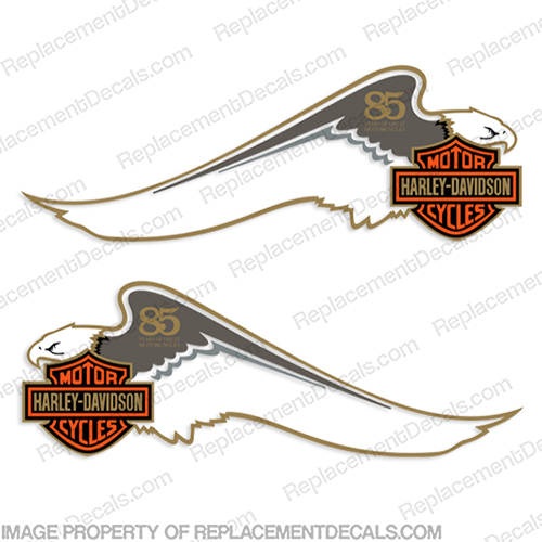 Harley-Davidson Fuel Tank Motorcycle Decals (Set of 2) - 85 Year harley, harley davidson, harleydavidson, scroll, eighty five, INCR10Aug2021