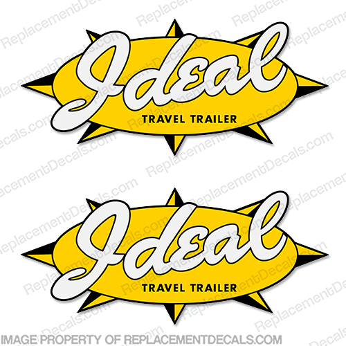 Ideal Travel Trailer RV Logo Decals (Set of 2) INCR10Aug2021