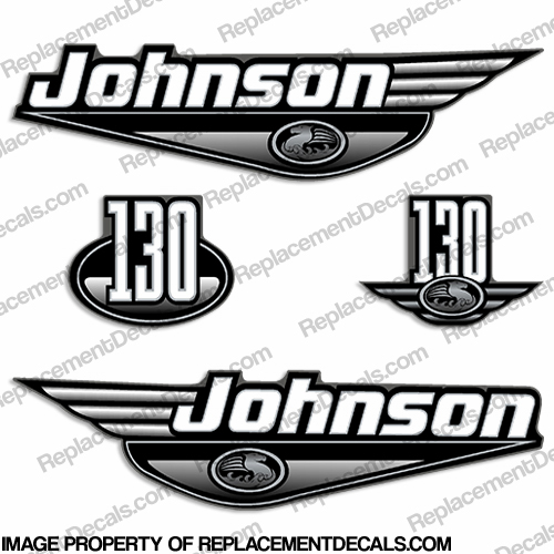 Johnson 130hp Decals 1999 - 2001 (Black) INCR10Aug2021