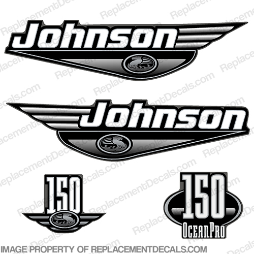 Johnson 150hp OceanPro Decals - 1999 (Black) ocean, pro, ocean pro, ocean-pro, 150 hp, INCR10Aug2021