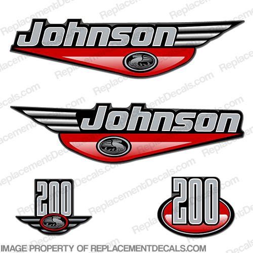 Johnson 200hp Decals 1999 (Red) INCR10Aug2021