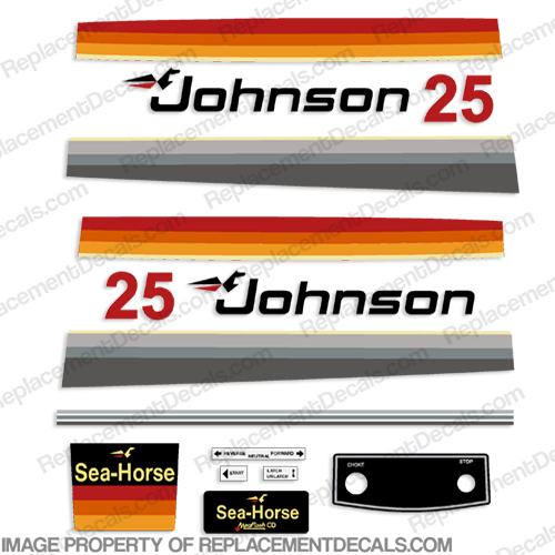 Johnson 1978 25hp Decals 25 hp, 78, INCR10Aug2021