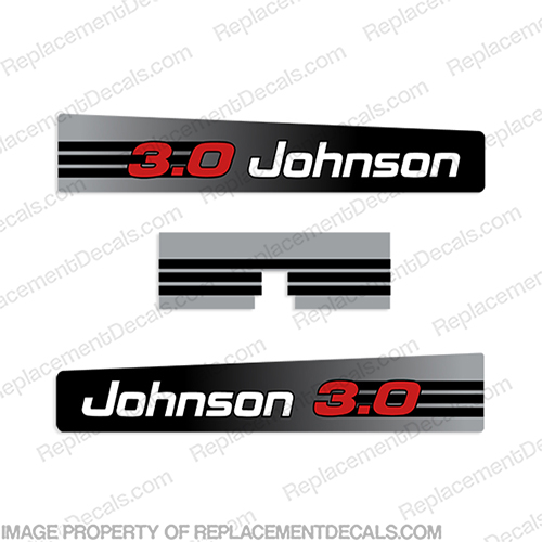 Johnson 3hp Decals - 1992 - 1993 - 1994 3 hp, 1992, 92, 1993, 3, 93, 94, INCR10Aug202, outboard, motor, engine, decal, sticker, kit, set, johnson, vintage, motors, decals
