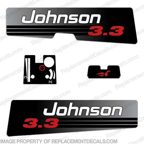 Johnson 3.3hp Decals 1993 - 1994 3.3 hp, 1993, 3.3, 93, 94, 0114896, INCR10Aug2021