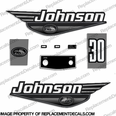 Johnson 30hp Decals - 1999 - 2000 - Black INCR10Aug2021