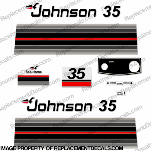 Johnson 1982 35hp Electric Decals INCR10Aug2021