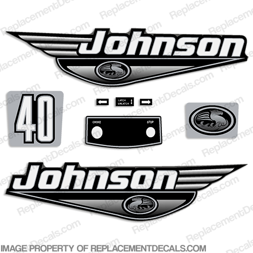 Johnson 40hp Decals - 1999 - 2000 - Black INCR10Aug2021