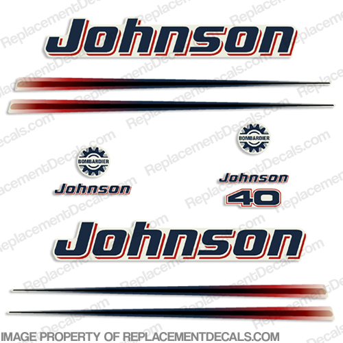 Johnson 40hp Two Stroke Decals - 2002 - 2006 twostroke, two-stroke, 40 hp, INCR10Aug2021