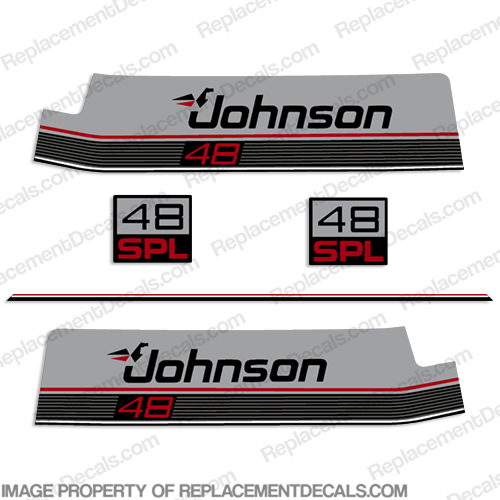Johnson 48hp SPL Decal Kit 1987-1988 0398986, 88, 48 hp, INCR10Aug2021