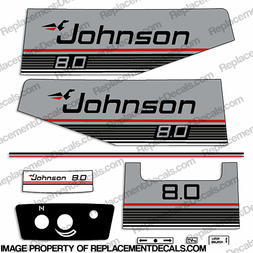 Johnson 1987 8hp Decal Kit INCR10Aug2021
