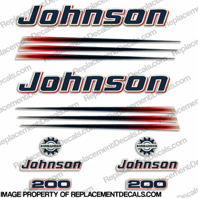 Johnson 200hp Decals 2002 - 2006 INCR10Aug2021