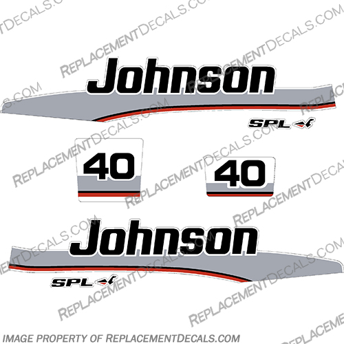 Johnson 40hp SPL 1998 Decal Kit  johnson, 40, spl, 1998, motor, outboard, engine, decal, decals, stickers, kit, boat