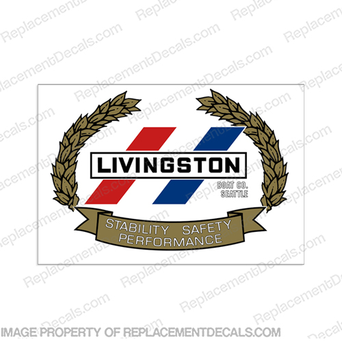 Livingston Boat Co. Decal  boat, logo, decal, blue, livingston, company, co, yacht, boats, logo, decal, hull, sticker, label, emblem, INCR10Aug2021