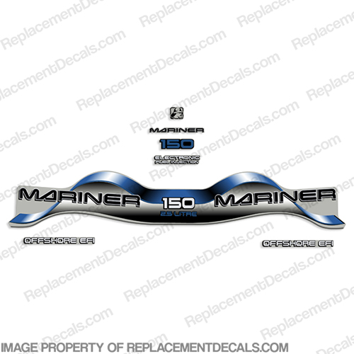Mariner 150hp 2.5 Liter "Offshore EFI" Decal Kit - Blue 150 hp, INCR10Aug2021