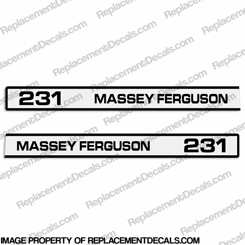 Massey Ferguson 231 Tractor Hood Decals (Set of 2) INCR10Aug2021