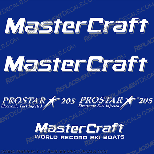 MasterCraft ProStar 205 Boat Decals Style 5 Master, Craft, 1990s, 1980s, 1980s, 1990s, 90, 80, 90s, 80s, 90s, 80s, 190, pro, star, prostar, sport, boat, decals, mastercraft, prosport, 1991, 1992, 1993, 1994, 1995, 1996, 1997, blue, hull, style, 3, 4, 5,  