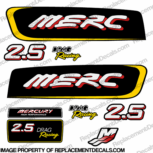 Mercury 2.5 Liter EFI Racing Decal Kit - Custom Red/Yellow INCR10Aug2021