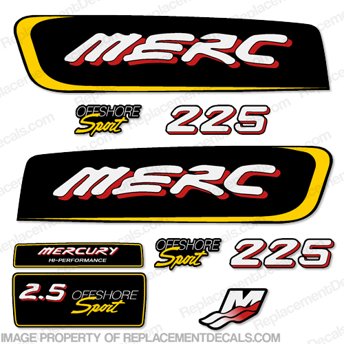Mercury 2.5 Liter Offshore Sport Decal Kit - Red/Yellow INCR10Aug2021