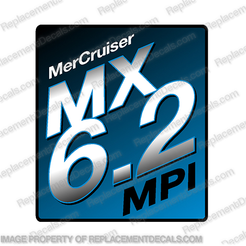 Mercruiser MX 6.2 MPi Flame Arrestor Decal 1998 +  mercruiser, mpi, mx, 6.2, blue, single, decal, sticker, logo, 1998, 98, 98, flame, arrestor, cover, plate,