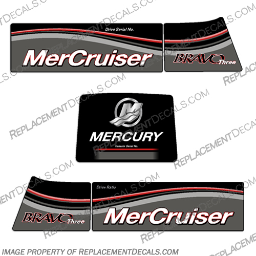 Mercruiser Bravo Three Decals - New Model  mercruiser, bravo, three, 3, decal, decals, new, model, 2019, outdrive, 