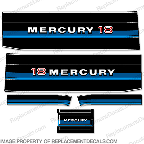 Mercury 1983 18HP Outboard Engine Decals INCR10Aug2021